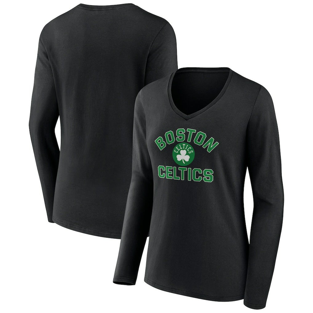 Boston Celtics Women's Overtime V-Neck Long Sleeve T-Shirt Black