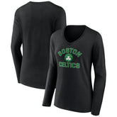 Boston Celtics Women's Overtime V-Neck Long Sleeve T-Shirt Black