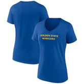 Golden State Warriors Women's Wordmark Team V-Neck T-Shirt Royal