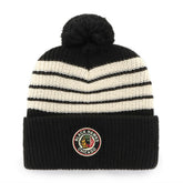 Chicago Blackhawks '47 Old Time Hockey Barn Cuffed Knit Hat with Pom - Black | 47 brand discount