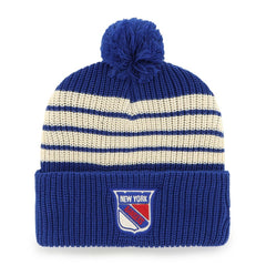 New York Rangers '47 Old Time Hockey Barn Cuffed Knit Hat with Pom - Blue | 47 brand online
