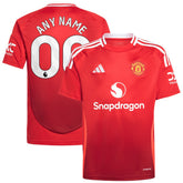 Adidas - Manchester United Youth 2024/25 Home Replica Custom Jersey - Red