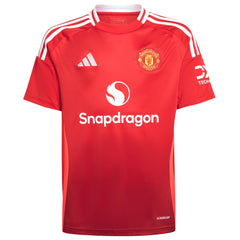 Adidas - Manchester United Youth 2024/25 Home Replica Custom Jersey - Red