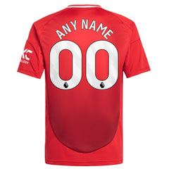 Adidas - Manchester United Youth 2024/25 Home Replica Custom Jersey - Red