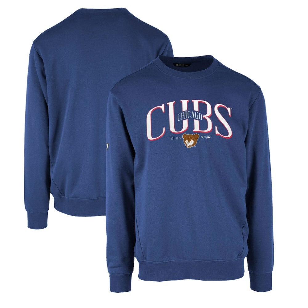 Chicago Cubs Levelwear Zane Cooperstown Collection Retro Spellout Pullover Sweatshirt Discount