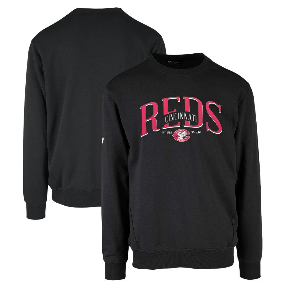Cincinnati Reds Levelwear Zane Cooperstown Collection Retro Spellout Pullover Sweatshirt for sale