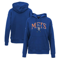 New York Mets Levelwear Women's Adorn Cooperstown Collection Retro Spellout Pullover Hoodie Discount
