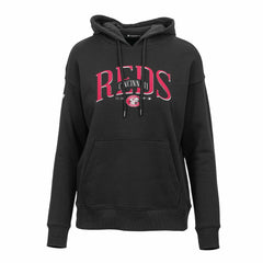 Cincinnati Reds Levelwear Women's Adorn Cooperstown Collection Retro Spellout Pullover Hoodie Sale