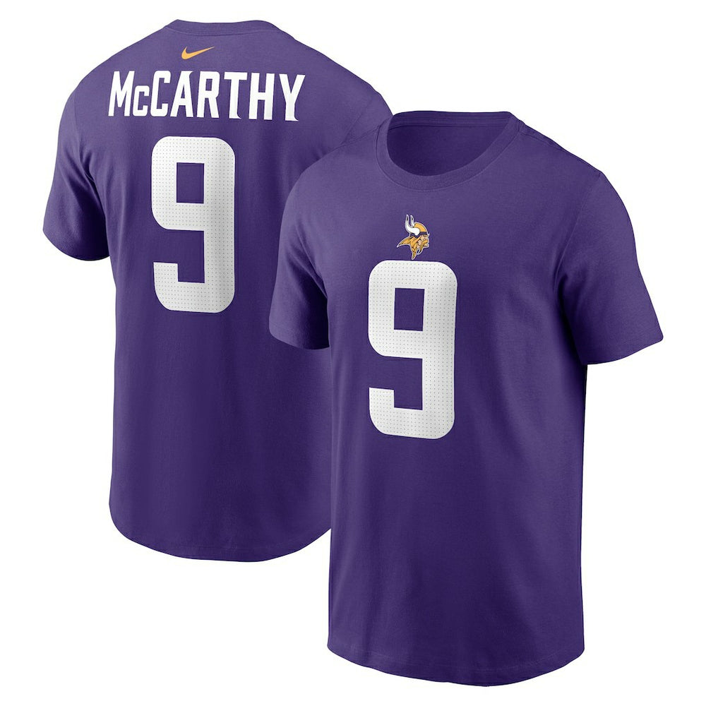 J.J. McCarthy Minnesota Vikings Name & Number T-Shirt - Purple - Nike