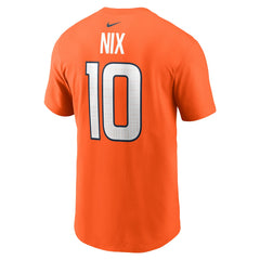 Bo Nix Denver Broncos Name & Number T-Shirt - Orange - Nike