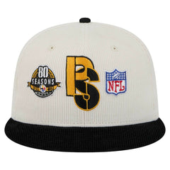 Pittsburgh Steelers New Era Corduroy 59FIFTY Fitted Hat - Cream/Black - NFL