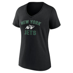 New York Jets Women's Victory Arch V-Neck T-Shirt - Black - NFL