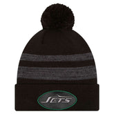 New York Jets New Era Black Dispatch Cuffed Knit Hat with Pom - NFL