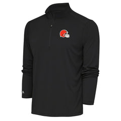 Cleveland Browns Antigua Tribute Quarter-Zip Pullover Top - Black - NFL