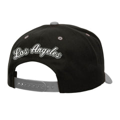 Los Angeles Kings Mitchell & Ness Backside Script Two-Tone Pro Crown Adjustable Hat - Black/Silver | NHL on sale