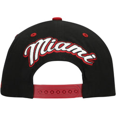 Mitchell & Ness Miami Heat Backside Script Two-Tone Pro Crown Adjustable Hat Black/Red