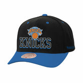 Mitchell & Ness New York Knicks Backside Script 2-Tone Pro Crown Adjustable Hat Black/Blue