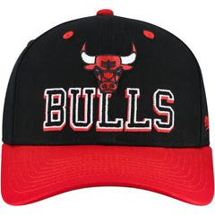 Mitchell & Ness Chicago Bulls Backside Script 2-Tone Pro Crown Adjustable Hat Black/Red