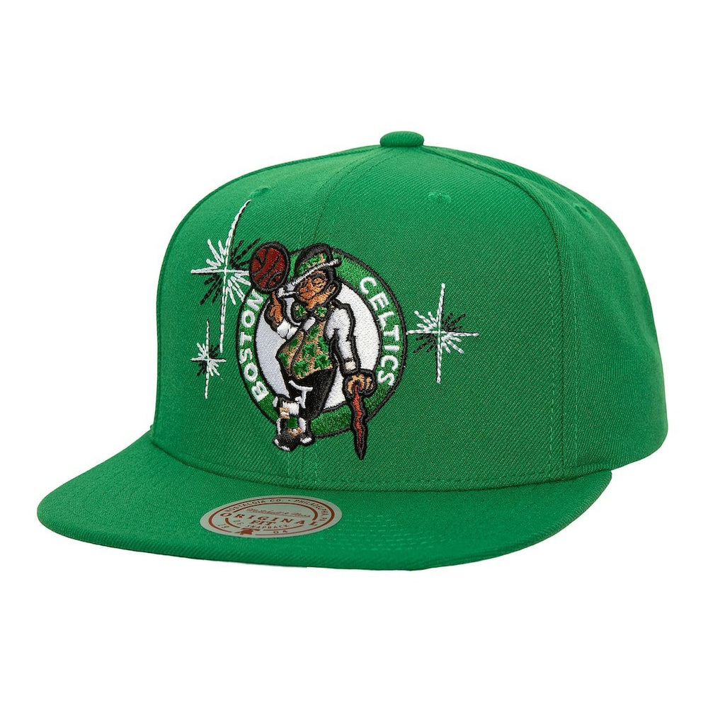 Mitchell & Ness Boston Celtics Starlight Snapback Hat Kelly Green
