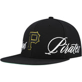 Pittsburgh Pirates Mitchell & Ness Just Don x MLB Lux Script Snapback Hat for sale
