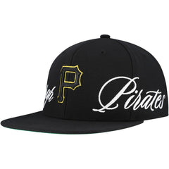 Pittsburgh Pirates Mitchell & Ness Just Don x MLB Lux Script Snapback Hat for sale