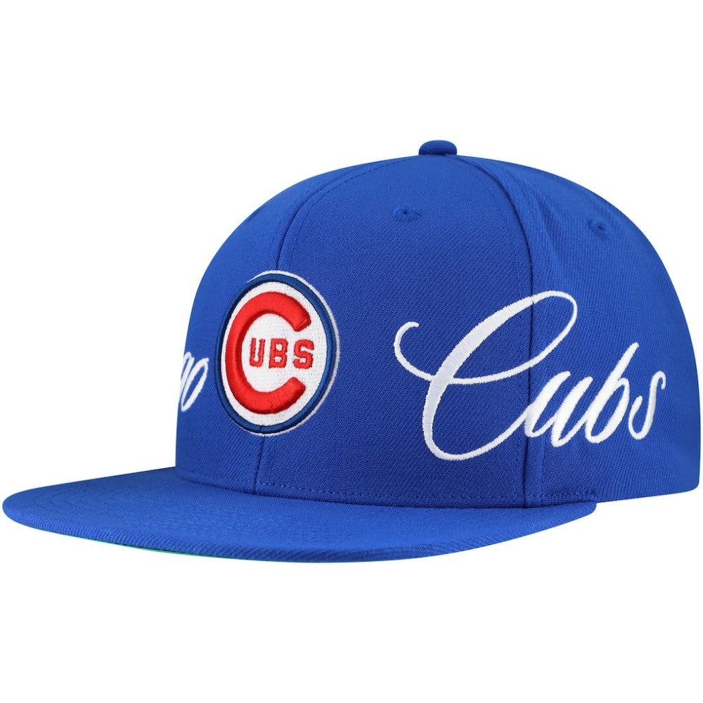 Chicago Cubs Mitchell & Ness Just Don x MLB Lux Script Snapback Hat Sale