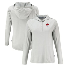 Buffalo Bills Cutter & Buck Women's Historic Coastline Epic Comfort Eco Recycled Raglan Pullover Hoodie - Gray - NFL
