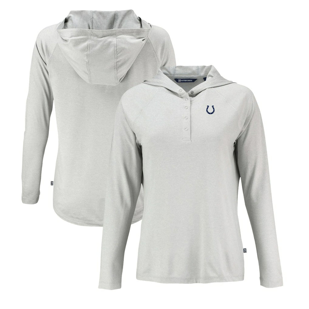 Indianapolis Colts Cutter & Buck Women's Coastline Epic Comfort Eco Recycled Raglan Pullover Hoodie - Gray - NFL