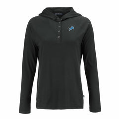 Detroit Lions Cutter & Buck Women's Coastline Epic Comfort Eco Recycled Raglan Pullover Hoodie - Black - NFL