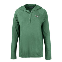 Philadelphia Eagles Cutter & Buck Women's Historic Coastline Epic Comfort Eco Recycled Raglan Pullover Hoodie - Hunter Green - NFL