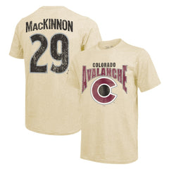 Nathan MacKinnon Colorado Avalanche Majestic Threads Dynasty Name & Number Tri-Blend T-Shirt - Cream | NHL on sale