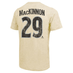 Nathan MacKinnon Colorado Avalanche Majestic Threads Dynasty Name & Number Tri-Blend T-Shirt - Cream | NHL on sale