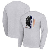 Chicago Bears Starter Half Helmet Team Graphic Tri-Blend Fleece Pullover Sweatshirt - Heather Gray - NFL