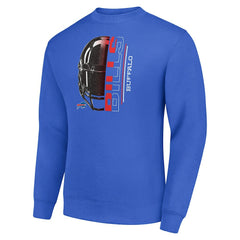Buffalo Bills Starter Half Helmet Team Graphic Tri-Blend Fleece Pullover Sweatshirt - Royal - NFL