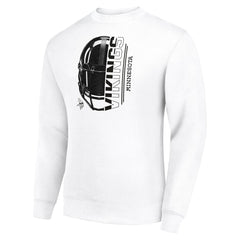 Minnesota Vikings Starter Half Helmet Team Graphic Tri-Blend Fleece Pullover Sweatshirt - White - NFL
