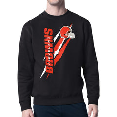 Cleveland Browns Starter Color Scratch Team Graphic Fleece Pullover Sweatshirt - Black - NFL