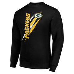 Green Bay Packers Starter Color Scratch Team Graphic Fleece Pullover Sweatshirt - Black - NFL