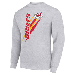 Kansas City Chiefs Starter Color Scratch Team Graphic Fleece Pullover Sweatshirt - Heather Gray - NFL