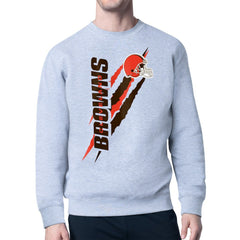 Cleveland Browns Starter Color Scratch Team Graphic Fleece Pullover Sweatshirt - Heather Gray - NFL