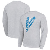 Detroit Lions Starter Color Scratch Team Graphic Fleece Pullover Sweatshirt - Heather Gray - NFL