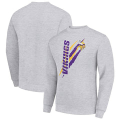 Minnesota Vikings Starter Color Scratch Team Graphic Fleece Pullover Sweatshirt - Heather Gray - NFL