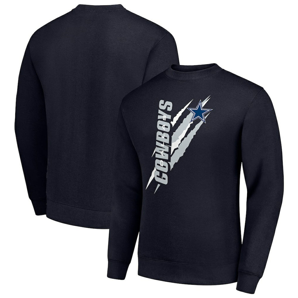 Dallas Cowboys Starter Color Scratch Team Graphic Fleece Pullover Sweatshirt - Navy - NFL