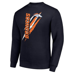 Denver Broncos Starter Color Scratch Team Graphic Fleece Pullover Sweatshirt - Navy - NFL