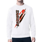 Cleveland Browns Starter Color Scratch Team Graphic Fleece Pullover Sweatshirt - White - NFL