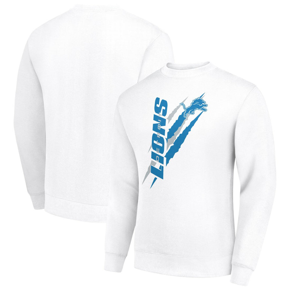 Detroit Lions Starter Color Scratch Team Graphic Fleece Pullover Sweatshirt - White - NFL