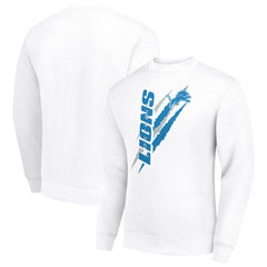 Detroit Lions Starter Color Scratch Team Graphic Fleece Pullover Sweatshirt - White - NFL