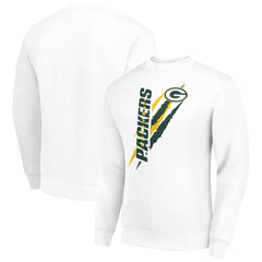 Green Bay Packers Starter Color Scratch Team Graphic Fleece Pullover Sweatshirt - White - NFL