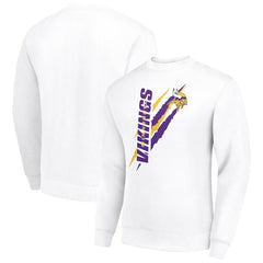 Minnesota Vikings Starter Color Scratch Team Graphic Fleece Pullover Sweatshirt - White - NFL
