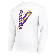 Minnesota Vikings Starter Color Scratch Team Graphic Fleece Pullover Sweatshirt - White - NFL