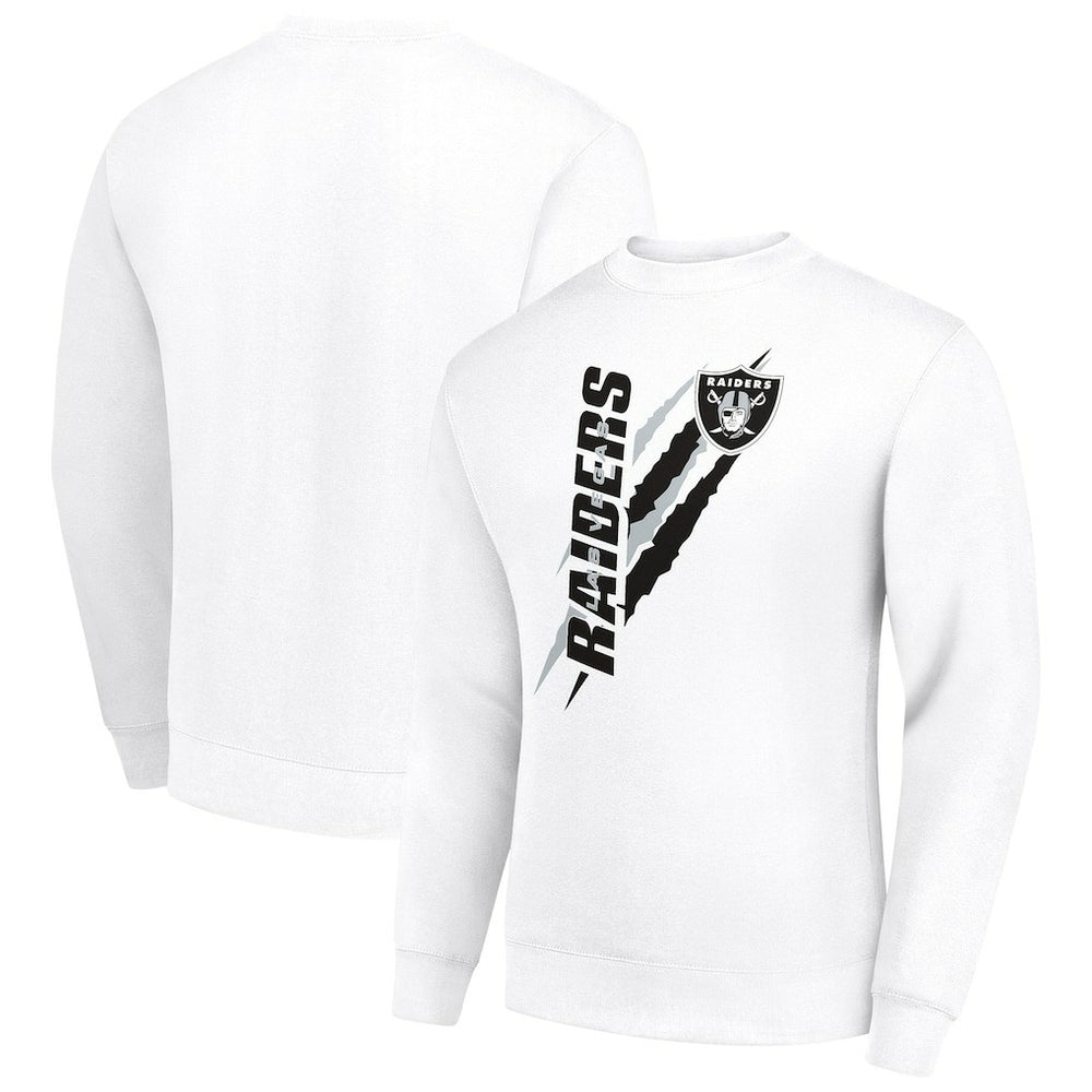 Las Vegas Raiders Starter Color Scratch Team Graphic Fleece Pullover Sweatshirt - White - NFL